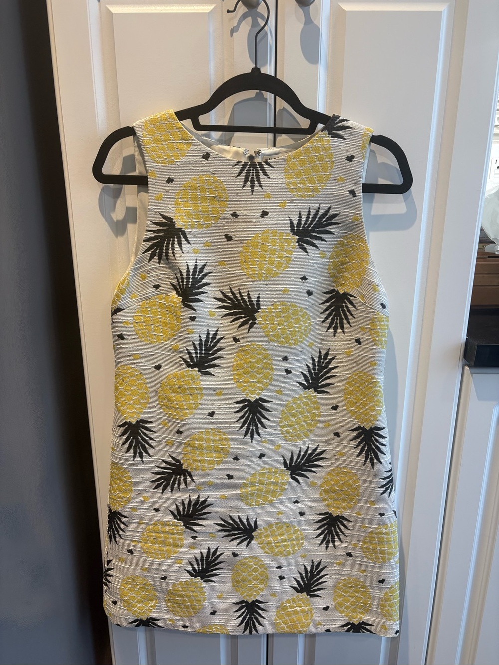 Alice + Olivia Yellow Pineapple Print Sleeveless Mini Dress